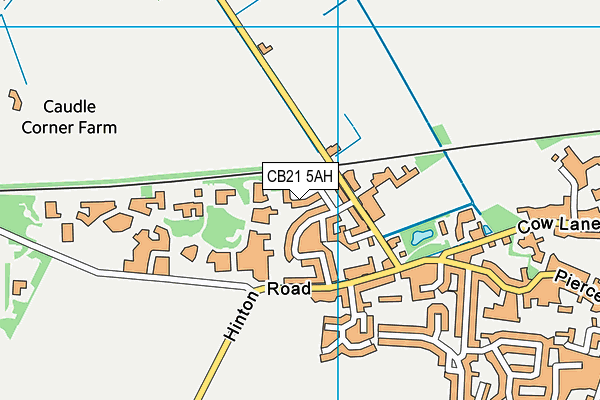 CB21 5AH map - OS VectorMap District (Ordnance Survey)