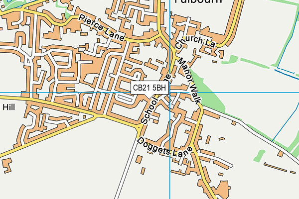 CB21 5BH map - OS VectorMap District (Ordnance Survey)