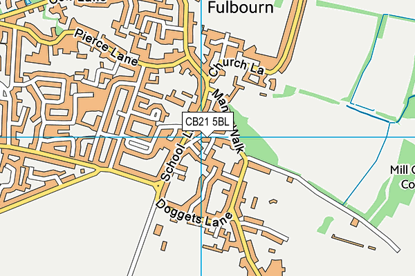 CB21 5BL map - OS VectorMap District (Ordnance Survey)