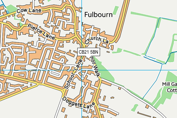 CB21 5BN map - OS VectorMap District (Ordnance Survey)