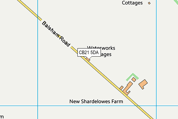 CB21 5DA map - OS VectorMap District (Ordnance Survey)