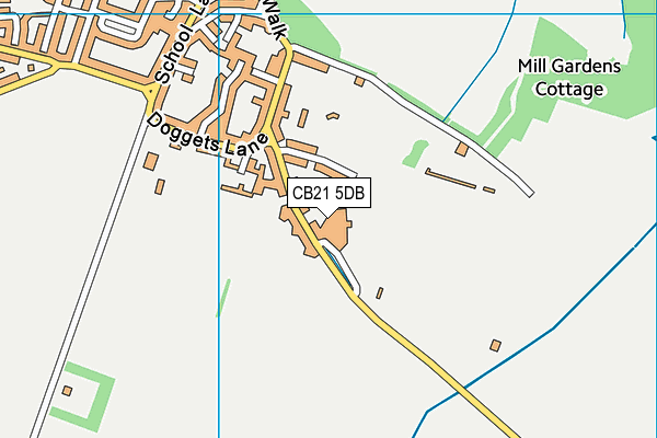 CB21 5DB map - OS VectorMap District (Ordnance Survey)