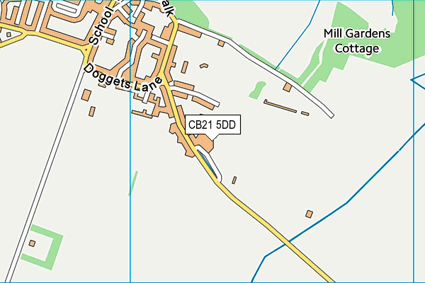 CB21 5DD map - OS VectorMap District (Ordnance Survey)