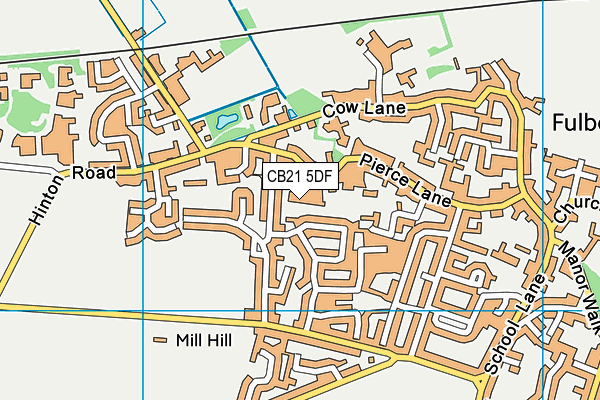 CB21 5DF map - OS VectorMap District (Ordnance Survey)
