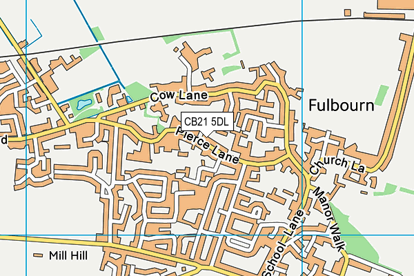 CB21 5DL map - OS VectorMap District (Ordnance Survey)