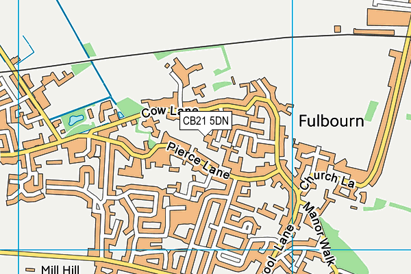 CB21 5DN map - OS VectorMap District (Ordnance Survey)