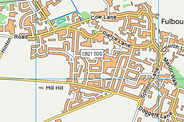 CB21 5DS map - OS VectorMap District (Ordnance Survey)