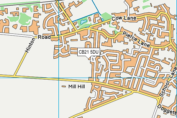 CB21 5DU map - OS VectorMap District (Ordnance Survey)