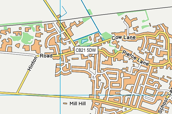 CB21 5DW map - OS VectorMap District (Ordnance Survey)