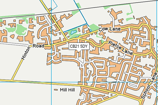 CB21 5DY map - OS VectorMap District (Ordnance Survey)