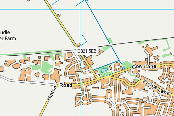 CB21 5EB map - OS VectorMap District (Ordnance Survey)