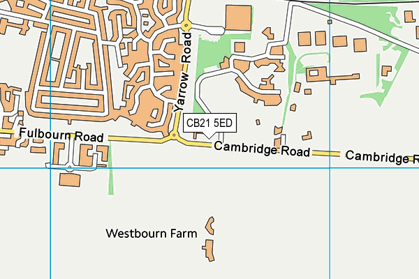 CB21 5ED map - OS VectorMap District (Ordnance Survey)
