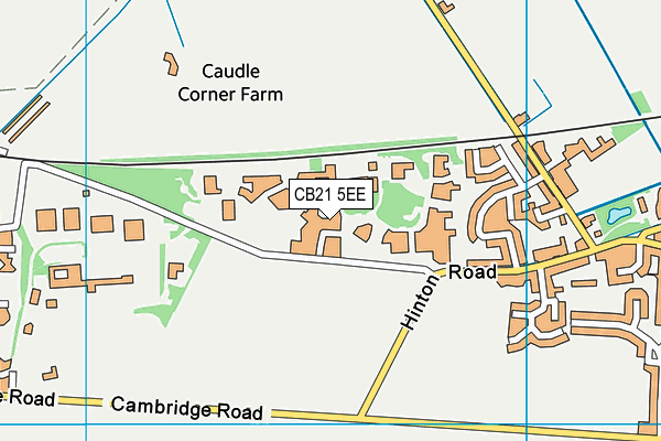 Pilgrim Pathways School map (CB21 5EE) - OS VectorMap District (Ordnance Survey)