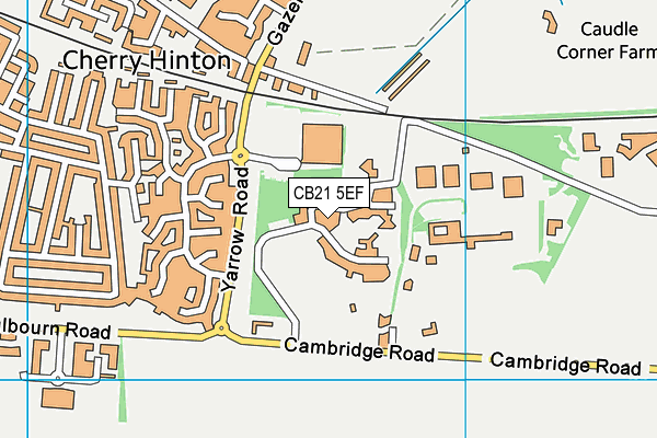 CB21 5EF map - OS VectorMap District (Ordnance Survey)