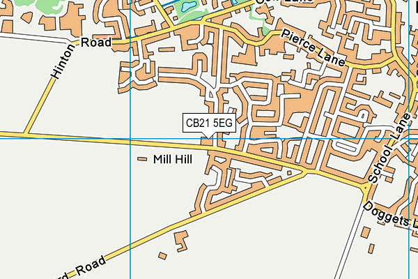 CB21 5EG map - OS VectorMap District (Ordnance Survey)