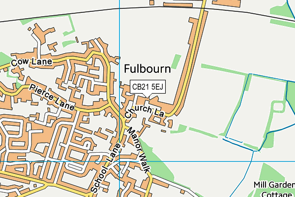 CB21 5EJ map - OS VectorMap District (Ordnance Survey)