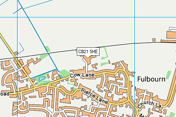 CB21 5HE map - OS VectorMap District (Ordnance Survey)