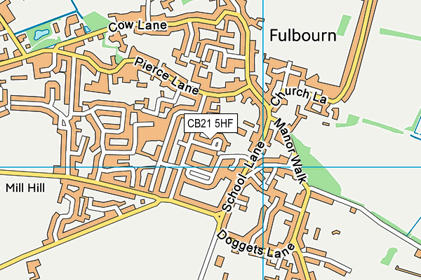 CB21 5HF map - OS VectorMap District (Ordnance Survey)