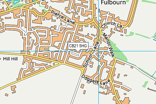 CB21 5HG map - OS VectorMap District (Ordnance Survey)