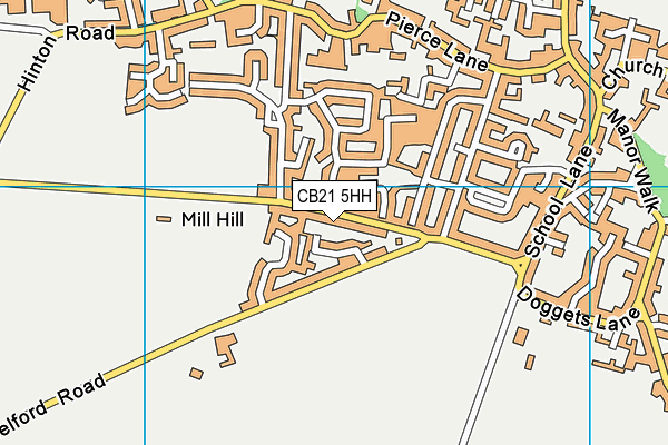 CB21 5HH map - OS VectorMap District (Ordnance Survey)