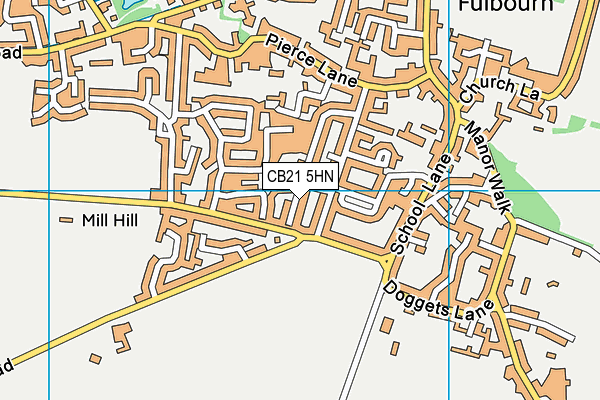 CB21 5HN map - OS VectorMap District (Ordnance Survey)
