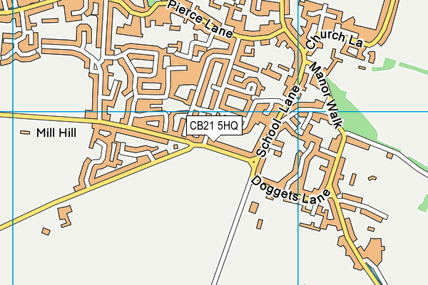 CB21 5HQ map - OS VectorMap District (Ordnance Survey)