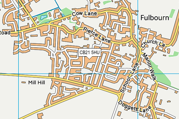 CB21 5HU map - OS VectorMap District (Ordnance Survey)