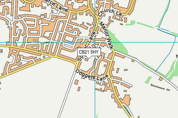 CB21 5HY map - OS VectorMap District (Ordnance Survey)
