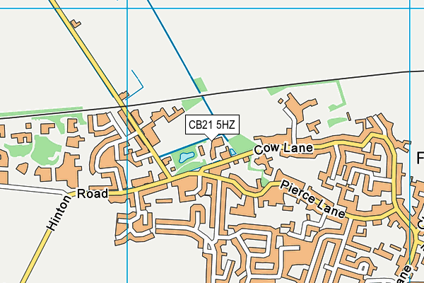 CB21 5HZ map - OS VectorMap District (Ordnance Survey)