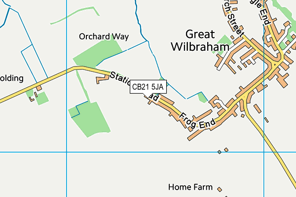 CB21 5JA map - OS VectorMap District (Ordnance Survey)