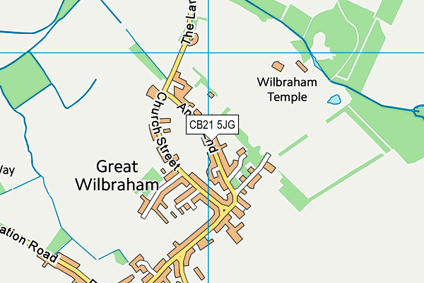 Great Wilbraham Recreation Ground map (CB21 5JG) - OS VectorMap District (Ordnance Survey)