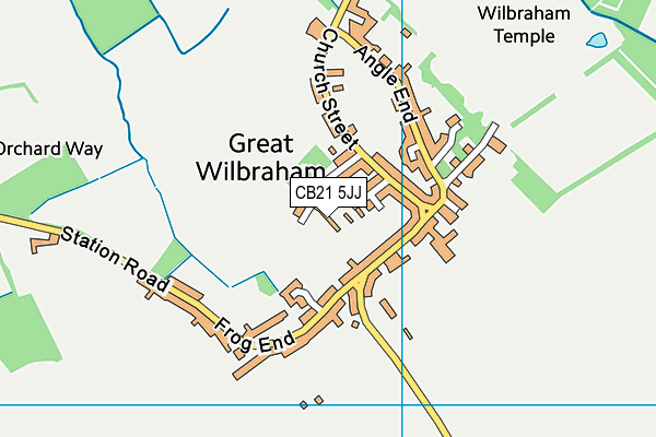 CB21 5JJ map - OS VectorMap District (Ordnance Survey)