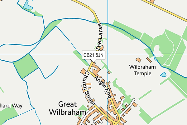 CB21 5JN map - OS VectorMap District (Ordnance Survey)