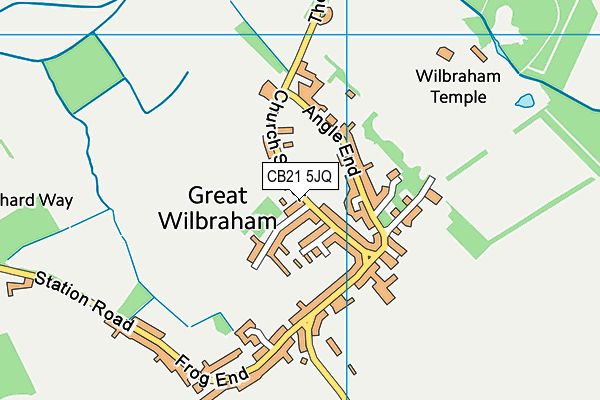 CB21 5JQ map - OS VectorMap District (Ordnance Survey)