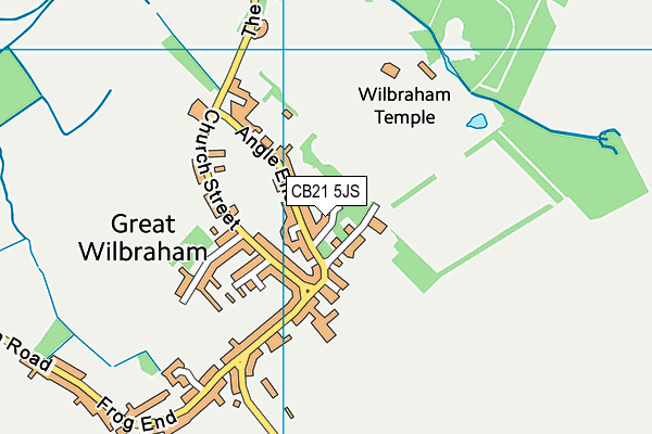 CB21 5JS map - OS VectorMap District (Ordnance Survey)