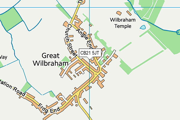 CB21 5JT map - OS VectorMap District (Ordnance Survey)