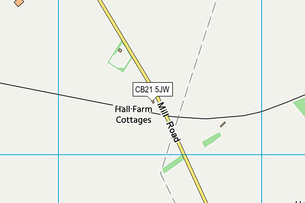 CB21 5JW map - OS VectorMap District (Ordnance Survey)