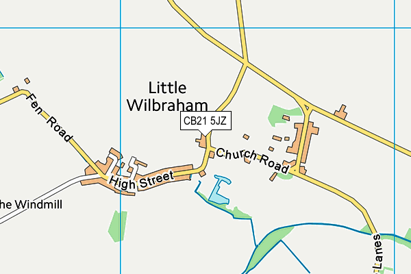 CB21 5JZ map - OS VectorMap District (Ordnance Survey)