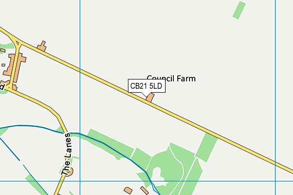 CB21 5LD map - OS VectorMap District (Ordnance Survey)