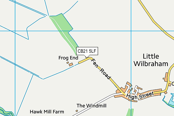 CB21 5LF map - OS VectorMap District (Ordnance Survey)