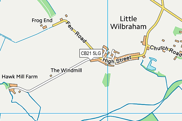 CB21 5LG map - OS VectorMap District (Ordnance Survey)