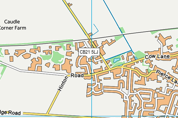 CB21 5LJ map - OS VectorMap District (Ordnance Survey)