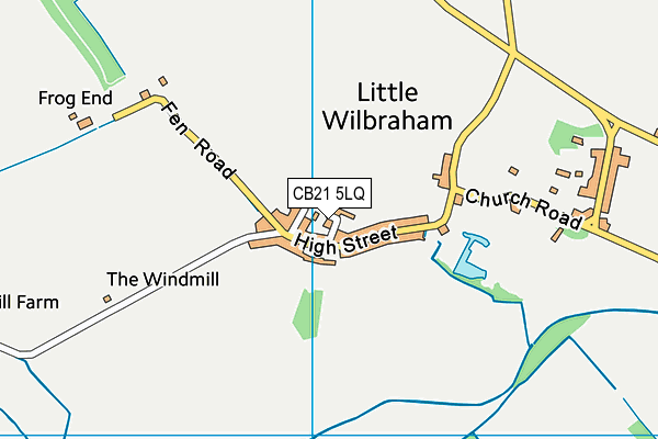 CB21 5LQ map - OS VectorMap District (Ordnance Survey)