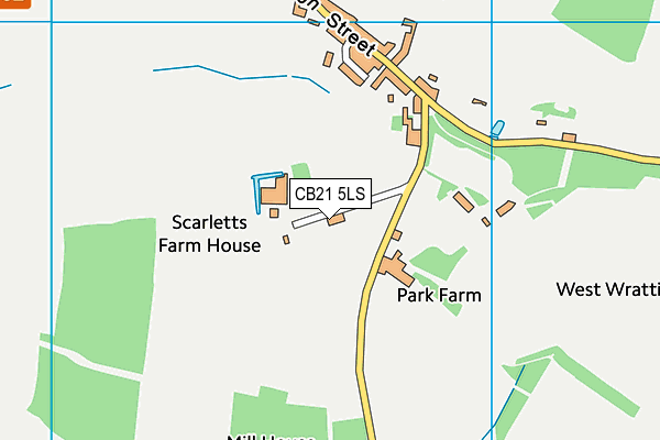 CB21 5LS map - OS VectorMap District (Ordnance Survey)