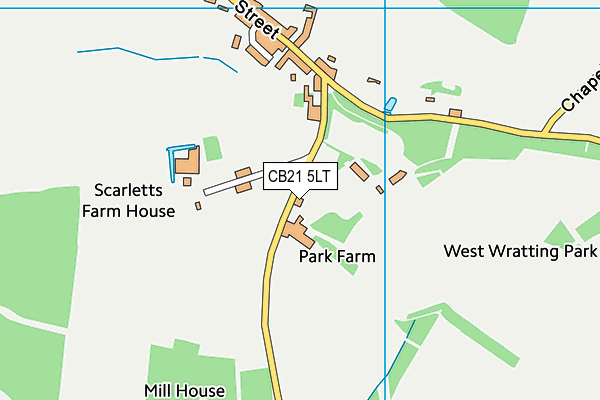 CB21 5LT map - OS VectorMap District (Ordnance Survey)