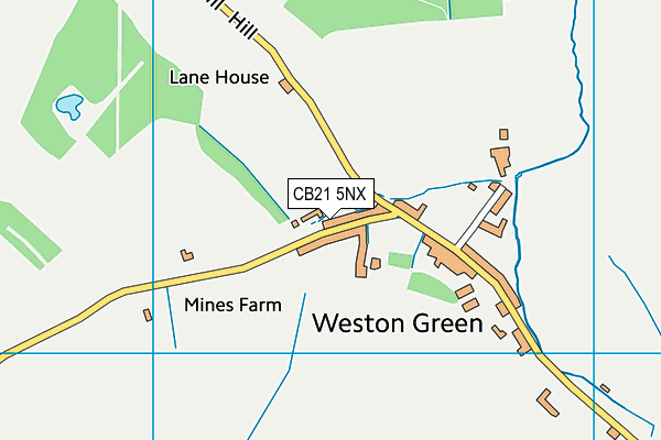 CB21 5NX map - OS VectorMap District (Ordnance Survey)