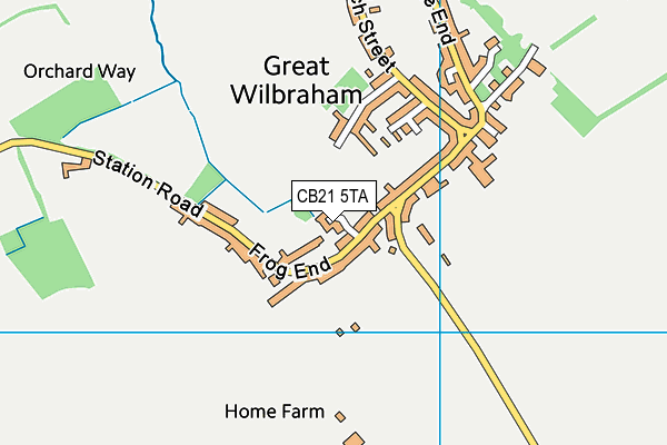 CB21 5TA map - OS VectorMap District (Ordnance Survey)