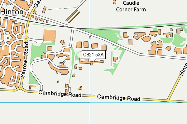 CB21 5XA map - OS VectorMap District (Ordnance Survey)
