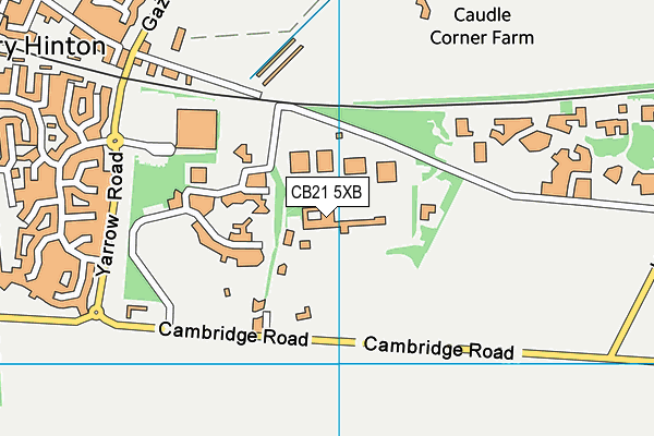 CB21 5XB map - OS VectorMap District (Ordnance Survey)