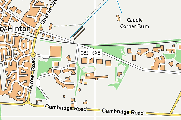 CB21 5XE map - OS VectorMap District (Ordnance Survey)